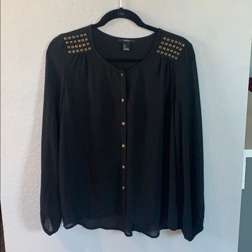 Black top with bradded shoulders